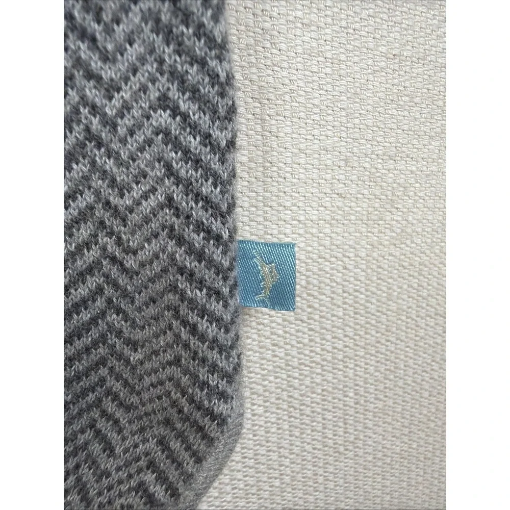 Tommy Bahama Mens Sweater Vest Gray Herringbone Quarter Zip XL Preppy CasualGolf
